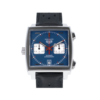 Montre d'occasion TAG HEUER Monaco homme automatique bracelet cuir d'origine