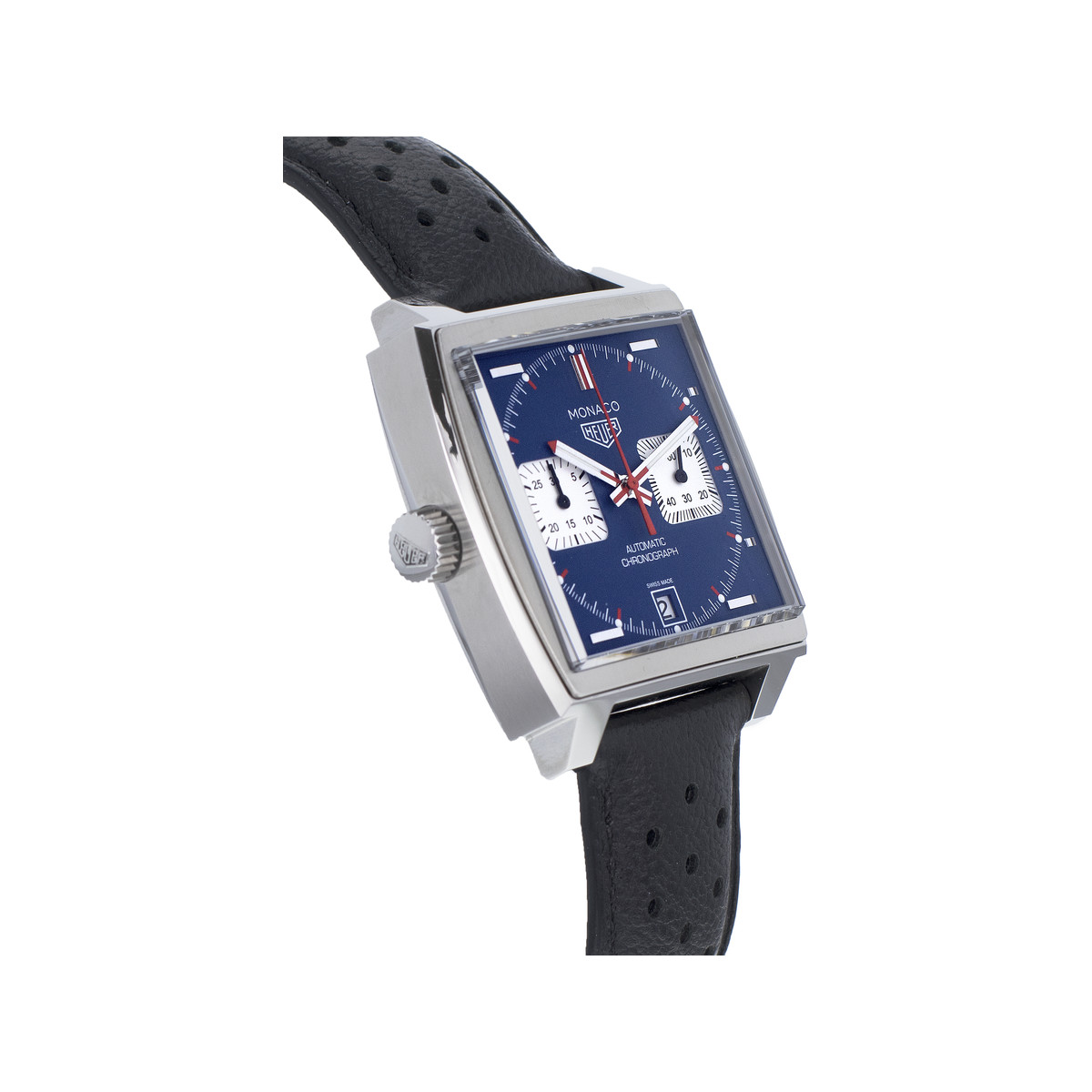 Montre d'occasion TAG HEUER Monaco homme automatique bracelet cuir d'origine - vue 2