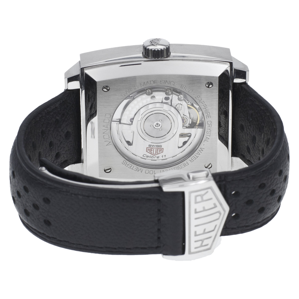 Montre d'occasion TAG HEUER Monaco homme automatique bracelet cuir d'origine - vue 3