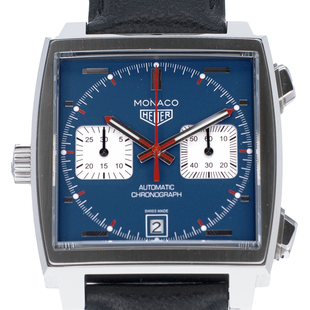 Montre d'occasion TAG HEUER Monaco homme automatique bracelet cuir d'origine - vue D1