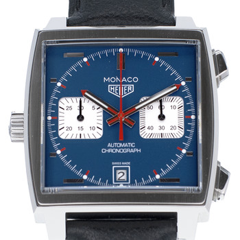 Montre d'occasion TAG HEUER Monaco homme automatique bracelet cuir d'origine