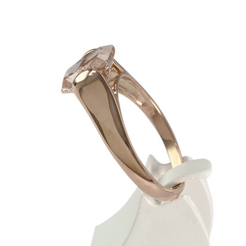 Solitaire d'occasion or 375 rose morganite antique