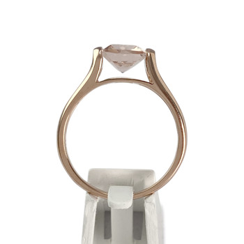 Solitaire d'occasion or 375 rose morganite antique