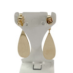 Pre-owned 14K yellow gold hematite earrings - view 3