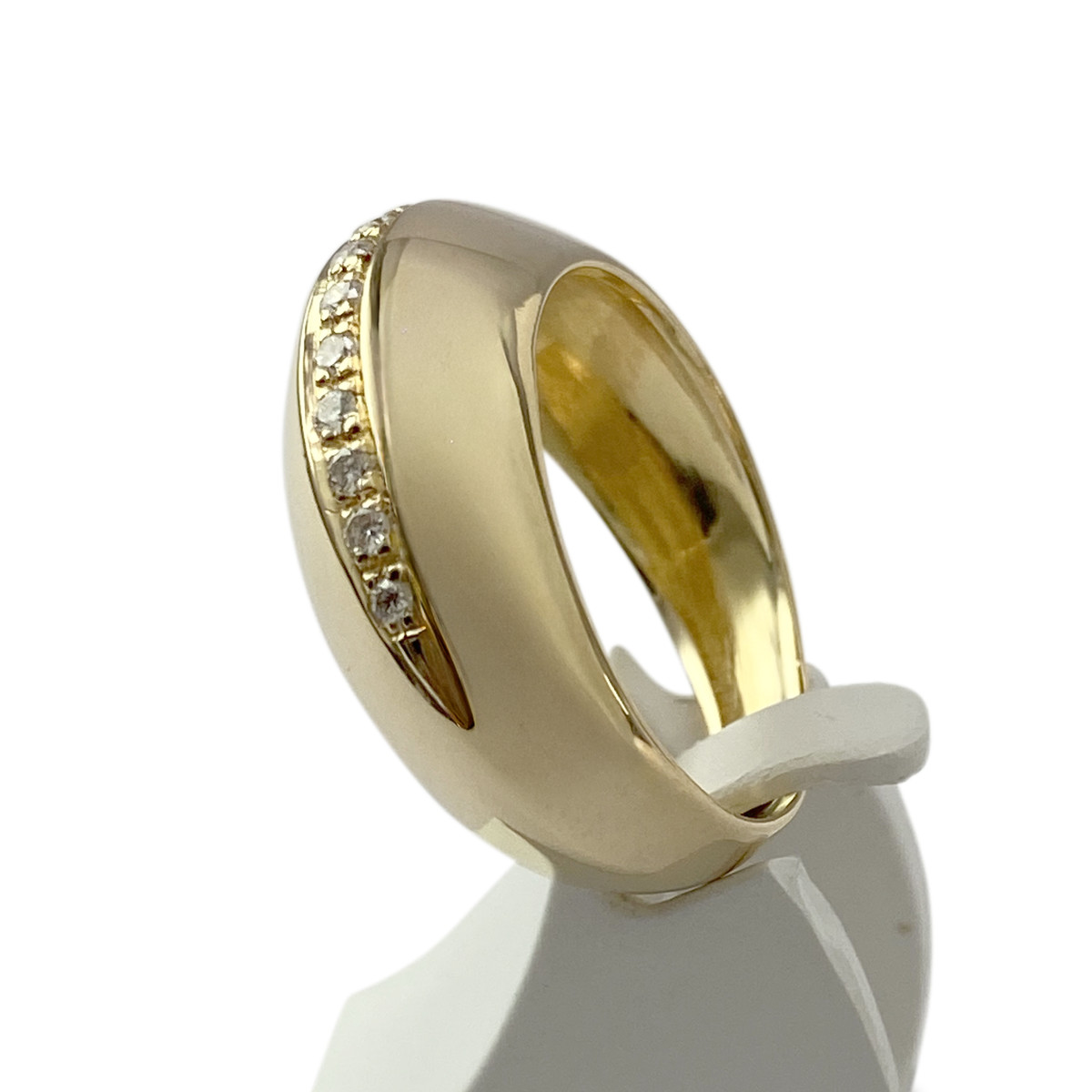 Tweedehands gouden ring 750 gele diamanten - bekijk 2