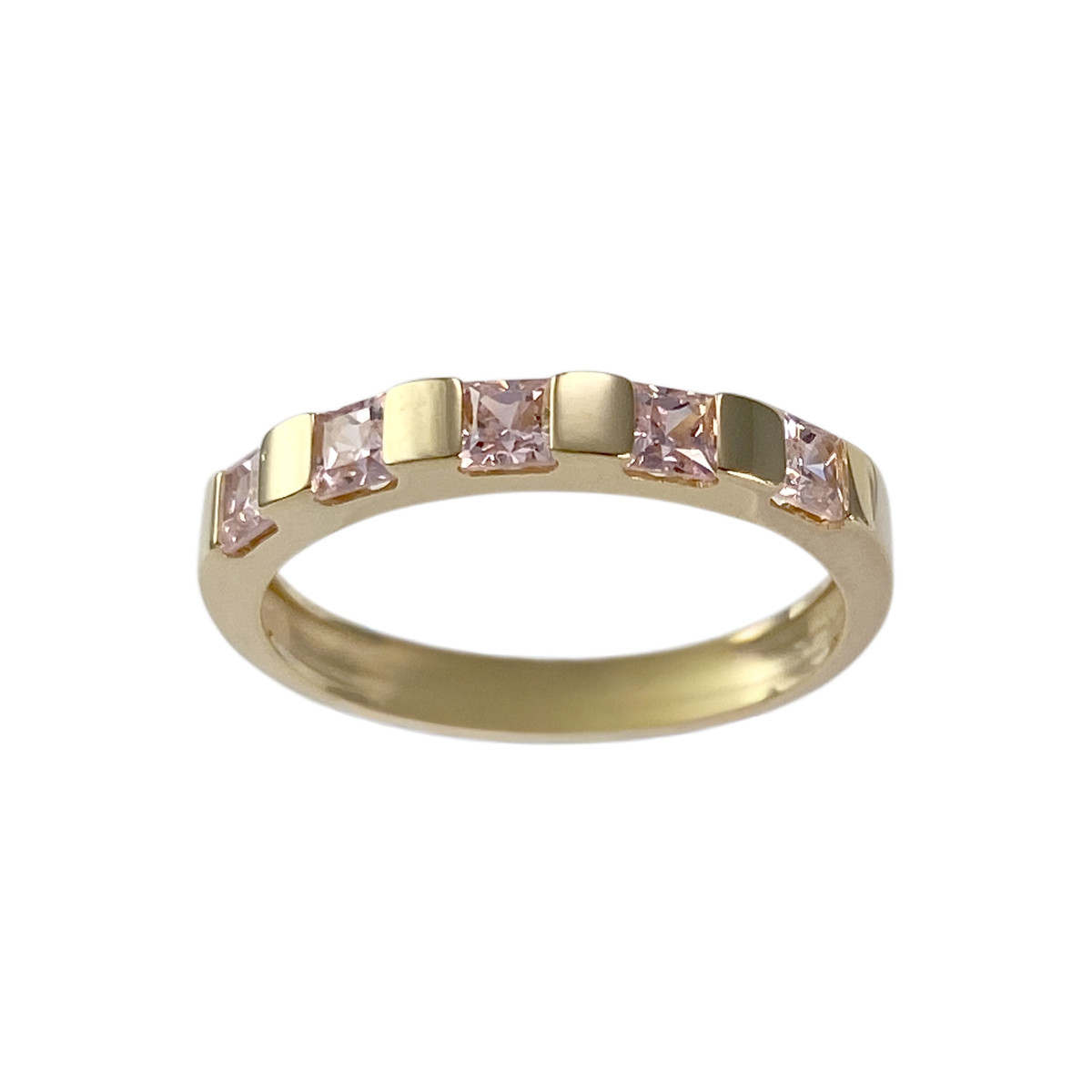 Second-hand gold ring 750 yellow zirconias