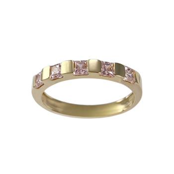 Bague d'occasion or 750 jaune zirconias