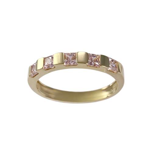 Second-hand gold ring 750 yellow zirconias