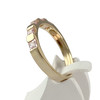 Second-hand gold ring 750 yellow zirconias - vue V2