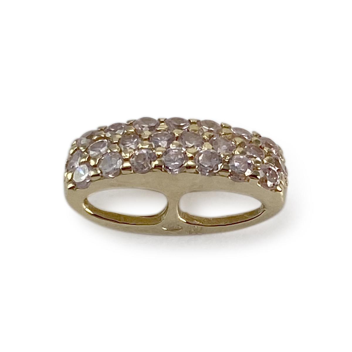 Tweedehands gouden hanger 750 gele zirkonia's - bekijk 2