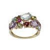 Bague d'occasion or 375 jaune topaze Sky blue, topazes Swiss blue, péridots, grenats rhodolites, grenats, rubis - vue V1