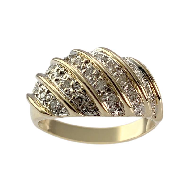 Bague d'occasion  or 750 2 tons diamant - vue 1