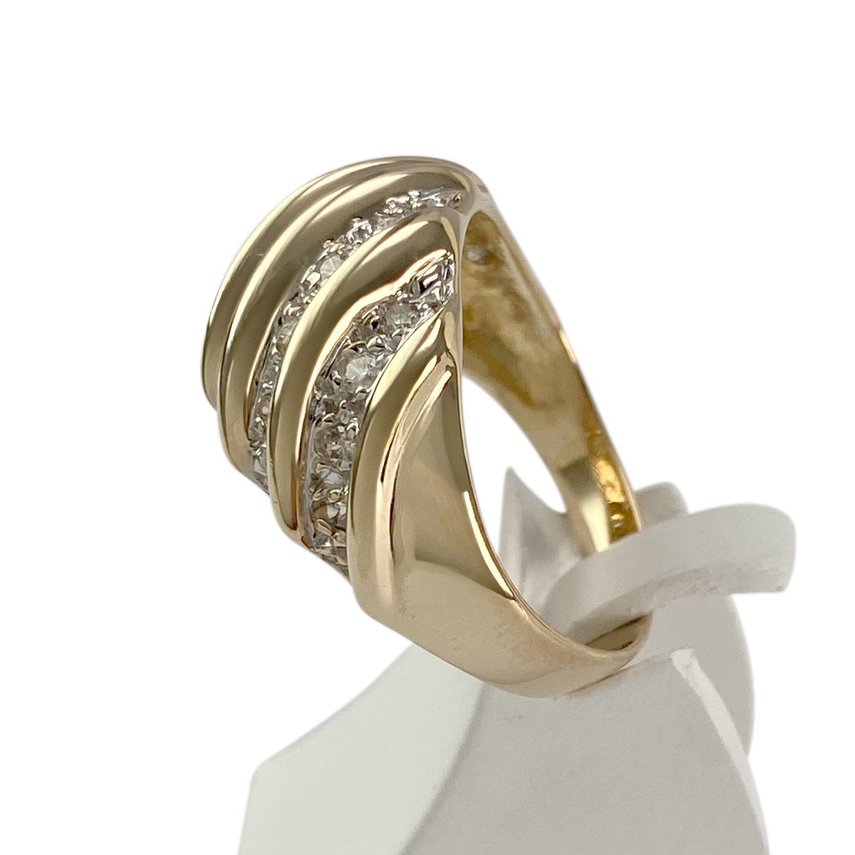 Bague d'occasion  or 750 2 tons diamant - vue 2