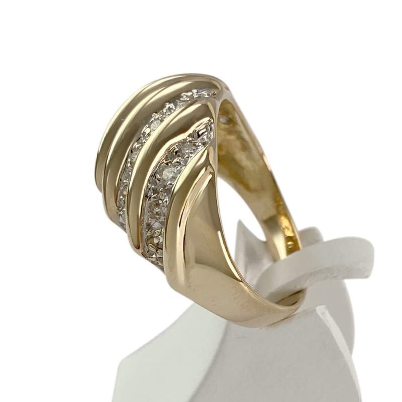 Bague d'occasion  or 750 2 tons diamant - vue 2