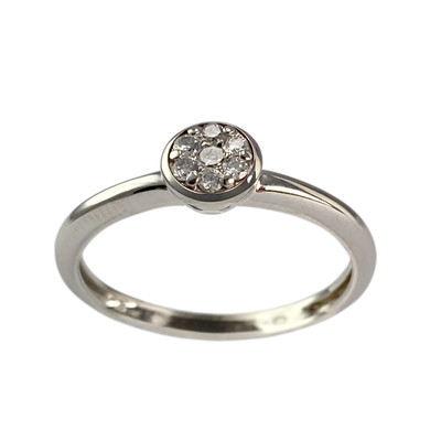 Bague d'occasion or 750 blanc diamants - vue 1