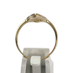 Bague d'occasion deux ors 750 jaune marquise diamants - vue 3