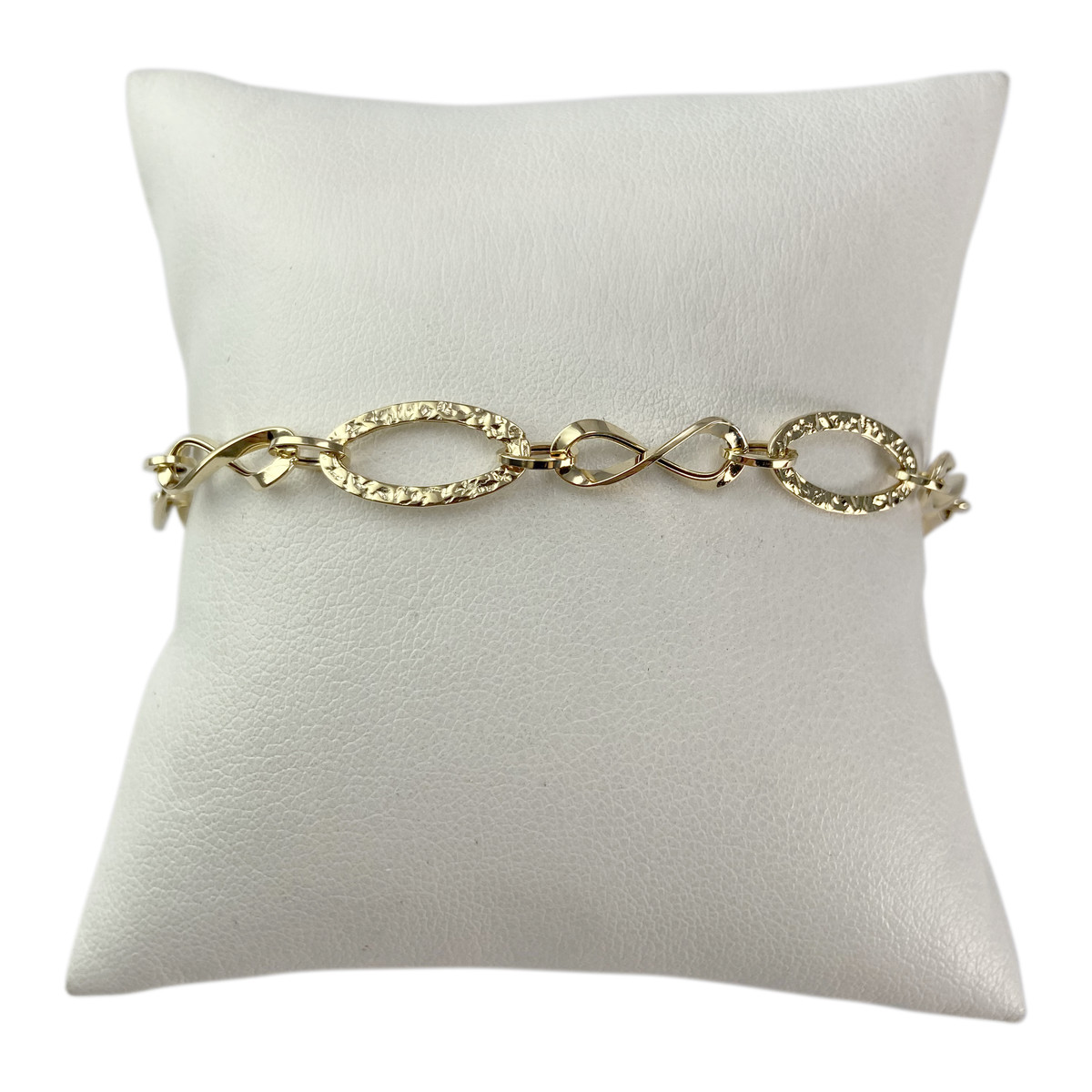 Pre-owned 750 yellow gold bracelet with infinity motif and fancy link design