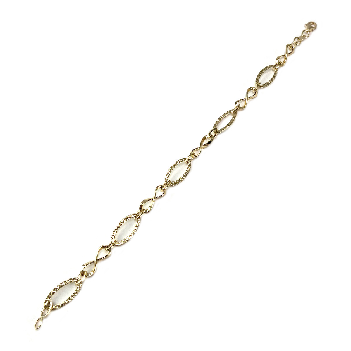 Pre-owned 750 yellow gold bracelet with infinity motif and fancy link design - view 2