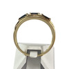 Pre-owned 750 yellow gold ring with diamonds and sapphires - view V3