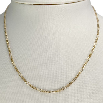 Tweedehands ketting van 750 geelgoud met paardenmotief en afwisselende schakels, 40 cm