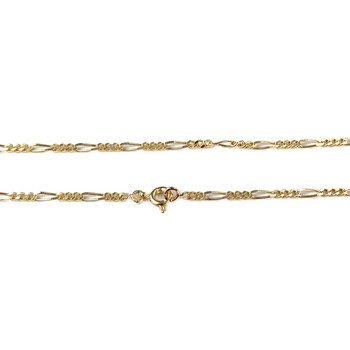 Tweedehands ketting van 750 geelgoud met paardenmotief en afwisselende schakels, 40 cm