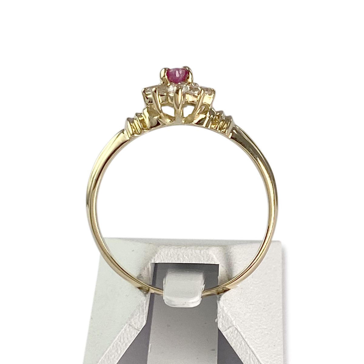 Bague d'occasion or 750 jaune rubis, zirconias - vue 3