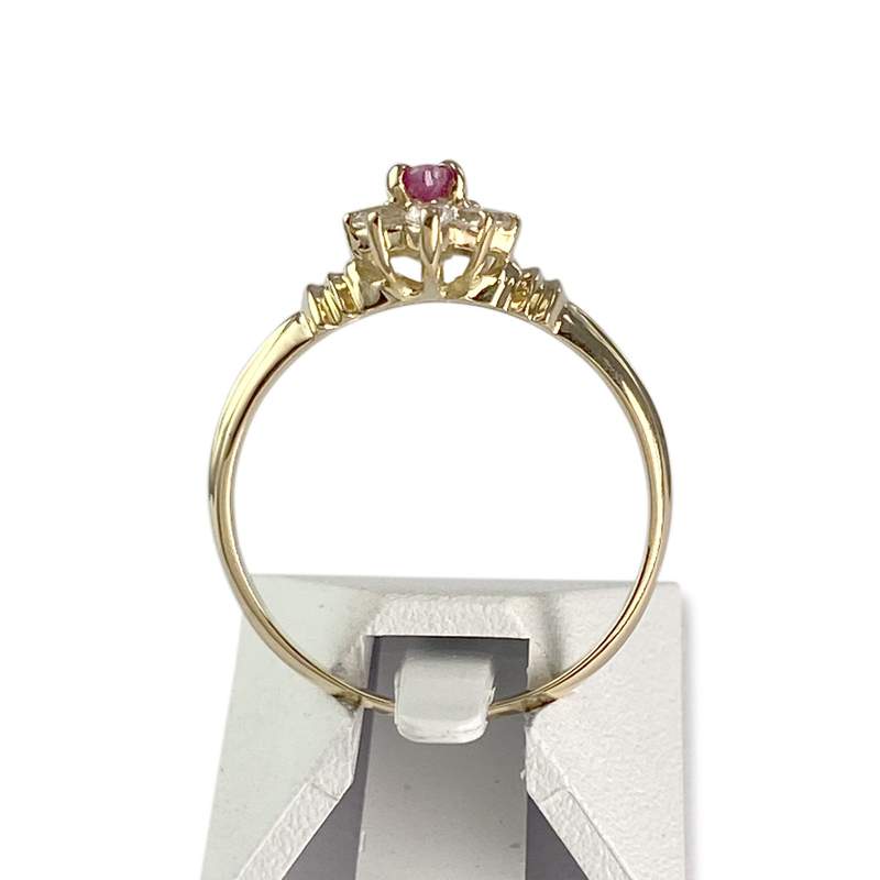 Bague d'occasion or 750 jaune rubis, zirconias - vue 3