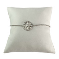 Bracelet d'occasion or 750 blanc maille forçat diamant 0.04 carat