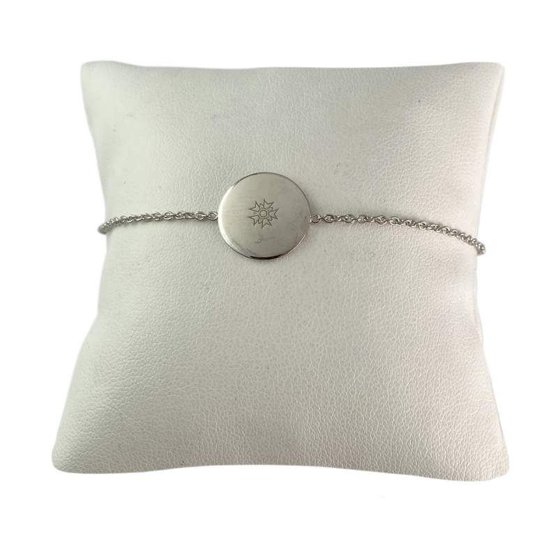 Bracelet d'occasion or 750 blanc maille forçat diamant 0.04 carat - vue 2