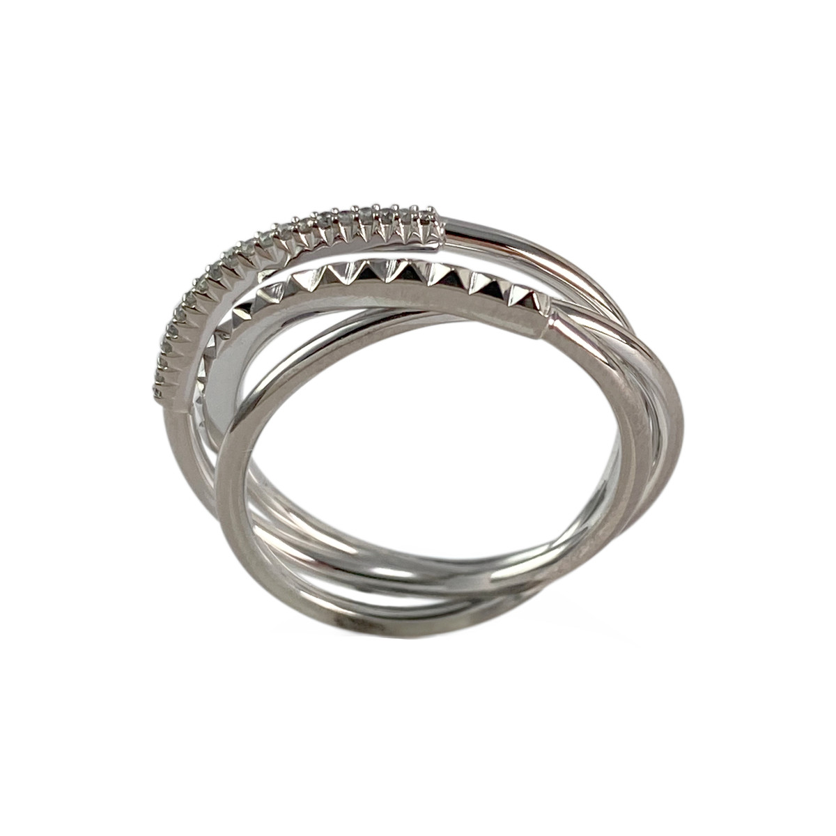 Tweedehands goud 750 witte diamanten ring