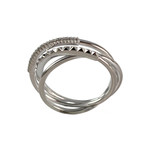 Bague d'occasion or 750 blanc diamants - vue 1