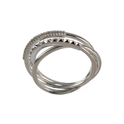 Bague d'occasion or 750 blanc diamants - vue 1