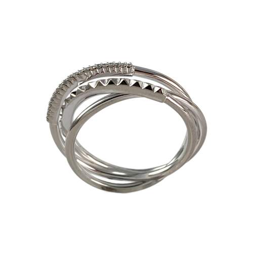 Bague d'occasion or 750 blanc diamants