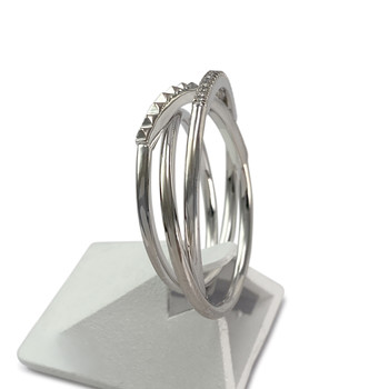 Second-hand gold ring 750 white diamonds