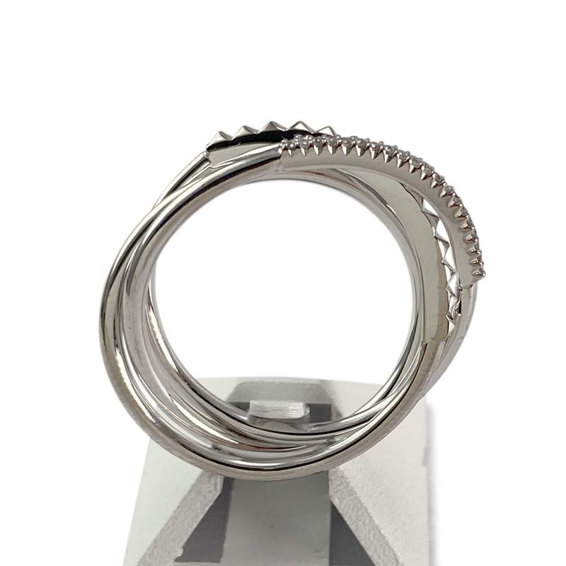 Bague d'occasion or 750 blanc diamants - vue 3