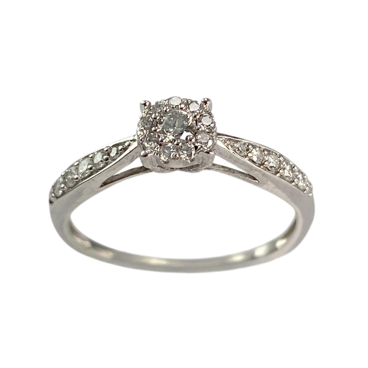 Bague d'occasion or 375 blanc diamants