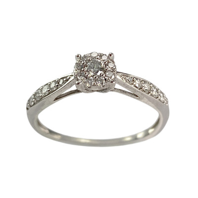 Bague d'occasion or 375 blanc diamants