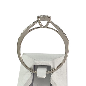 Tweedehands gouden ring 375 witte diamanten