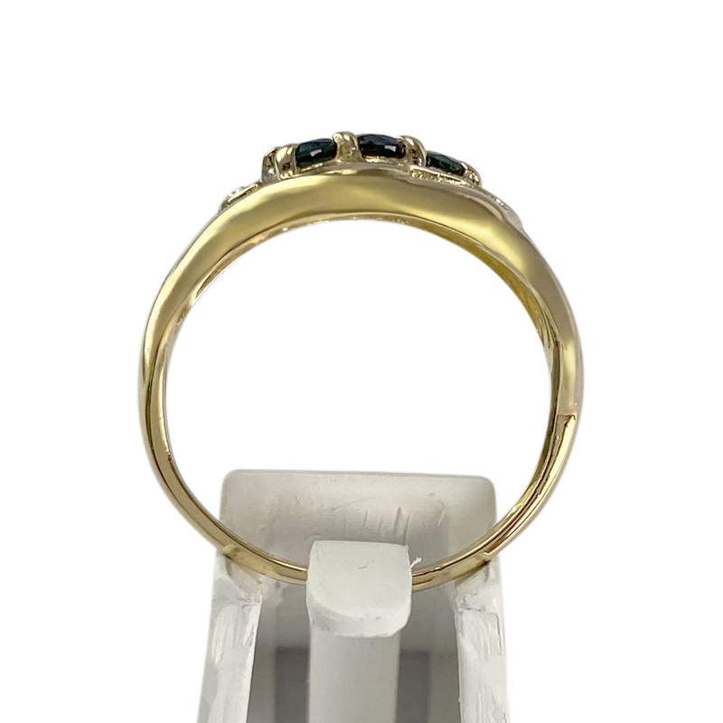 Bague d'occasion  or 750 2 tons saphirs, diamants - vue 3