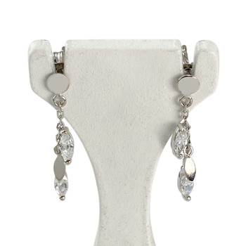 Boucles d'oreilles d'occasion or 750 blanc zirconias