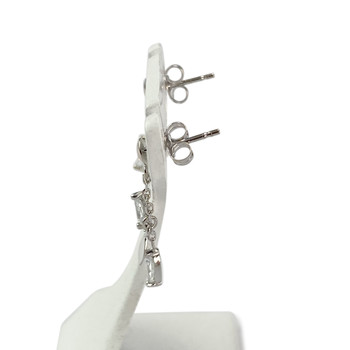 Boucles d'oreilles d'occasion or 750 blanc zirconias