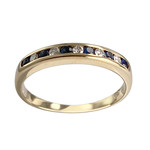 Bague d'occasion or 750 jaune diamants saphirs - vue 1
