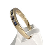 Bague d'occasion or 750 jaune diamants saphirs - vue 2