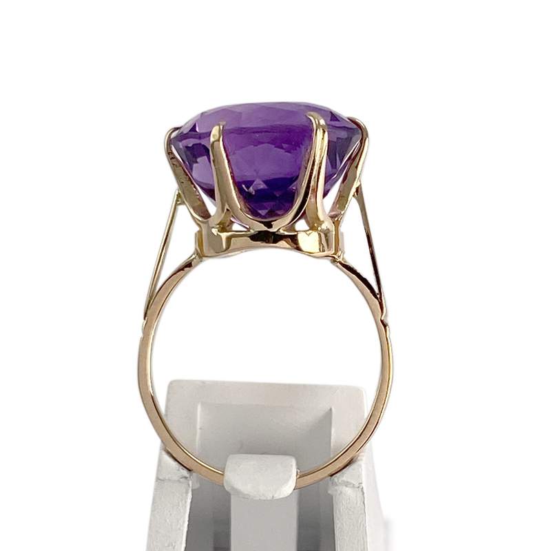 Bague d'occasion or 750 jaune amethyste - vue 3