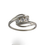 Bague d'occasion or 375 blanc zirconias - vue 1