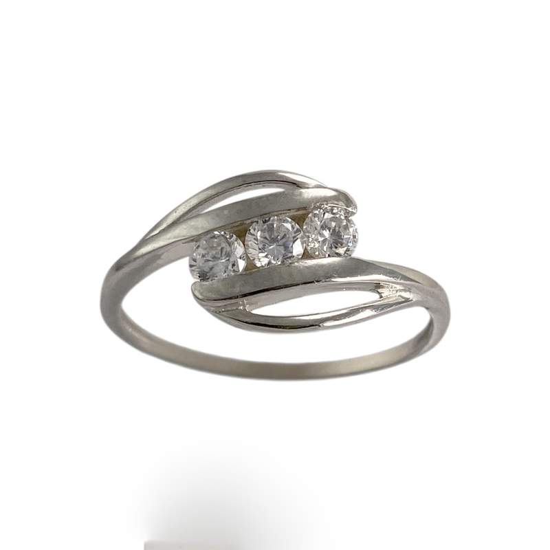 Bague d'occasion or 375 blanc zirconias - vue 1