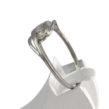 Bague d'occasion or 375 blanc zirconias