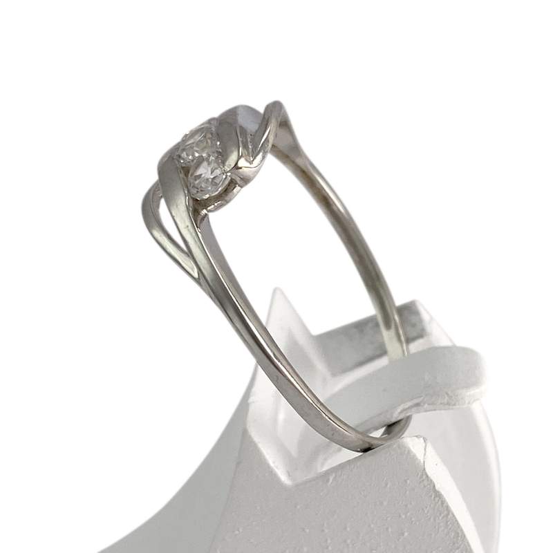 Bague d'occasion or 375 blanc zirconias - vue 2