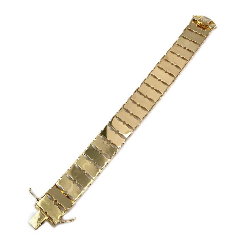Bracelet d'occasion or 750 jaune maille fantaisie - vue 4