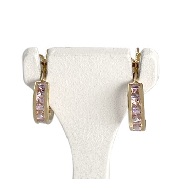 Pre-owned 750 yellow gold earrings with zirconias